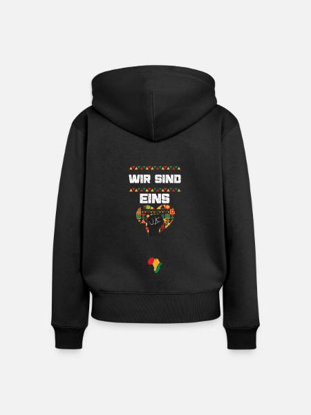 Wir sind eins - Frauen Premium Bio Zip Hoodie - Schwarz