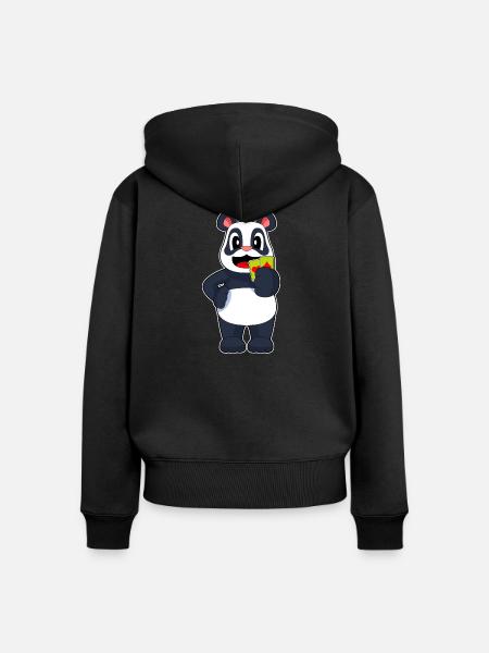 Panda Poker Pokerkarten - Frauen Premium Bio Zip Hoodie - Schwarz