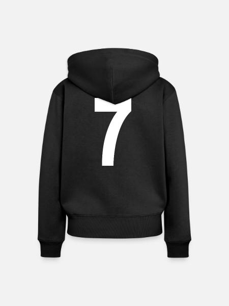 7 Nummern - Frauen Premium Bio Zip Hoodie - Schwarz