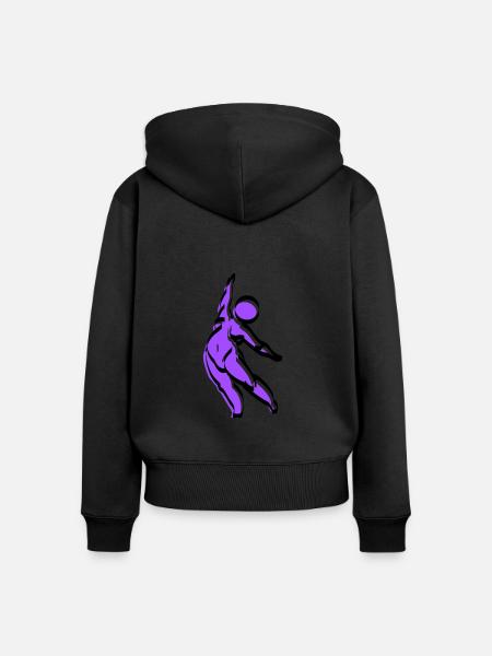 mollig lila - Frauen Premium Bio Zip Hoodie - Schwarz