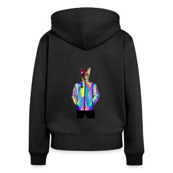 Stray the Cats for Freedom - Women's Premium Organic Zip Hoodie - black - Back - Julia (174cm)