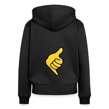 Emoji Cool Skizze Farbe - Frauen Premium Bio Zip Hoodie - Schwarz - Hinten - Julia (174cm)
