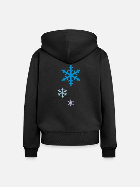 snowflakes - Frauen Premium Bio Zip Hoodie - Schwarz