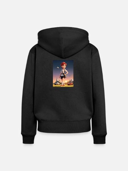Kinderfreundliche Animationskrankenschwester - Frauen Premium Bio Zip Hoodie - Schwarz
