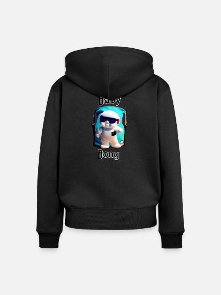 Baby Chill Maskottchen - Frauen Premium Bio Zip Hoodie - Schwarz