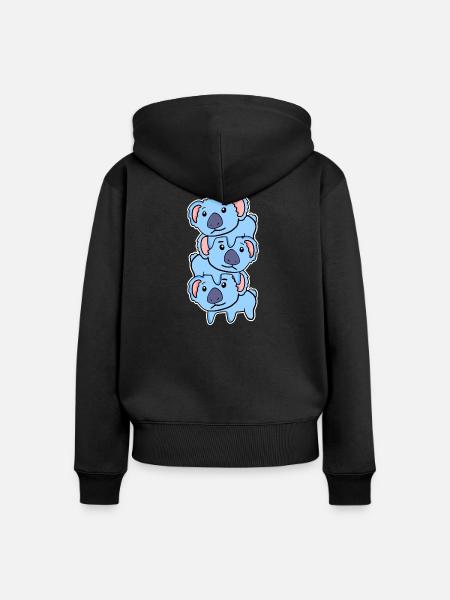 Koala Koalas - Frauen Premium Bio Zip Hoodie - Schwarz