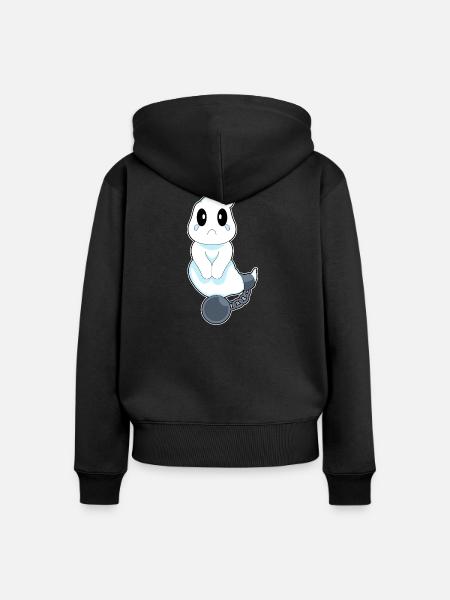 Geist Halloween Gefangener - Frauen Premium Bio Zip Hoodie - Schwarz