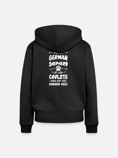 deutscher schäferhund hund spruch - Frauen Premium Bio Zip Hoodie - Schwarz