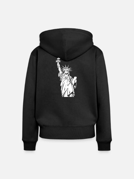 Statue of Liberty - Frauen Premium Bio Zip Hoodie - Schwarz