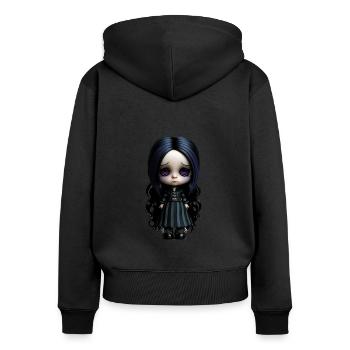 Foszek - Sweat à capuche zippé Premium bio Femme - noir - Dos - Julia (174cm)