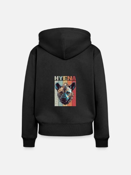 Bad Hyena retro style - Frauen Premium Bio Zip Hoodie - Schwarz