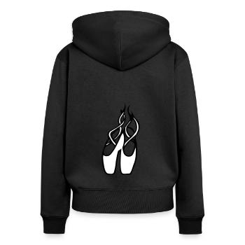 Ballettschuhe Ballerinas Mädchen Tänzerinnen Comic - Frauen Premium Bio Zip Hoodie - Schwarz - Hinten - Julia (174cm)