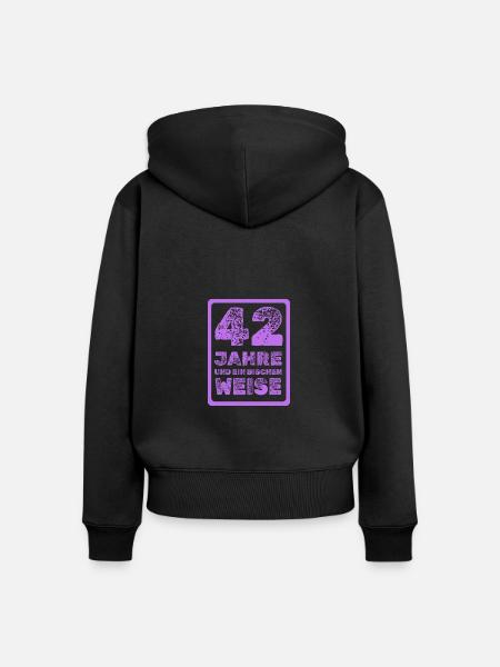 Weisheit 42 - Frauen Premium Bio Zip Hoodie - Schwarz