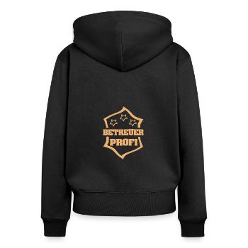 Betreuer als Beruf - Frauen Premium Bio Zip Hoodie - Schwarz - Hinten - Julia (174cm)
