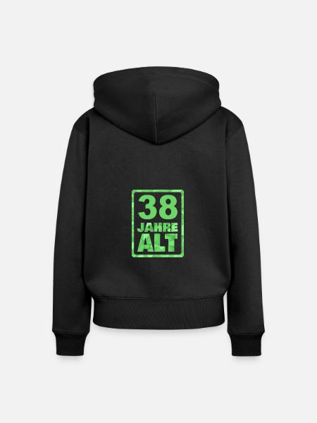 38 - Frauen Premium Bio Zip Hoodie - Schwarz