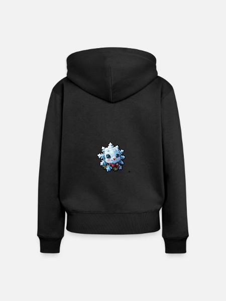 Schneeflocke für Kinder - Frauen Premium Bio Zip Hoodie - Schwarz