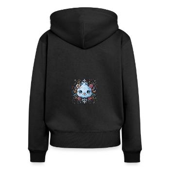 Schneeflocke für Kinder - Frauen Premium Bio Zip Hoodie - Schwarz - Hinten - Julia (174cm)