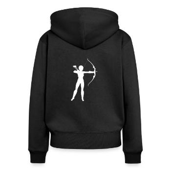 bow and arrow - Women's Premium Organic Zip Hoodie - black - Back - Julia (174cm)