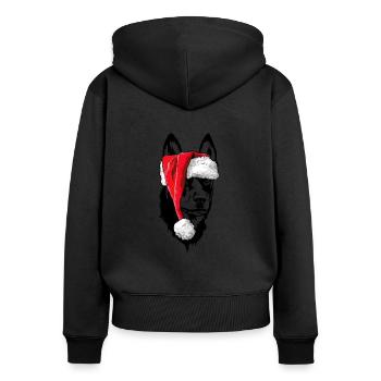 Santa Australian Kelpie Weihnachten Hunde Wilsigns - Frauen Premium Bio Zip Hoodie - Schwarz - Hinten - Julia (174cm)