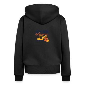 Geburtstagskind 3. Geburtstag Bagger Baustelle - Frauen Premium Bio Zip Hoodie - Schwarz - Hinten - Julia (174cm)