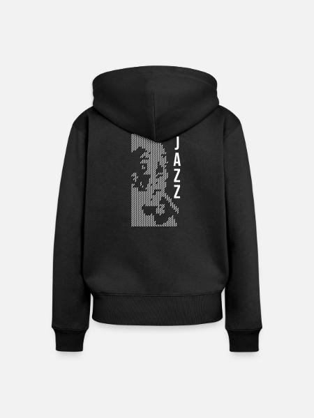 Jazz-Halbton-Porträt - Frauen Premium Bio Zip Hoodie - Schwarz