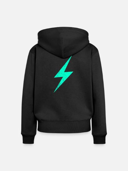 Neon Blitz-Lichtstrahl - Frauen Premium Bio Zip Hoodie - Schwarz