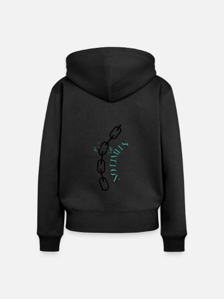 No limits - Frauen Premium Bio Zip Hoodie - Schwarz
