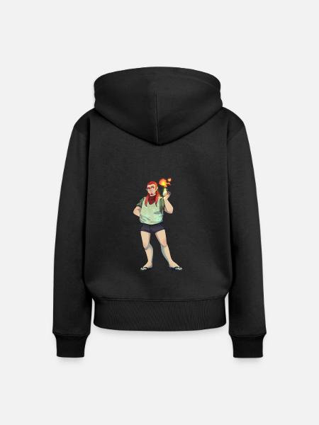 Max - Frauen Premium Bio Zip Hoodie - Schwarz