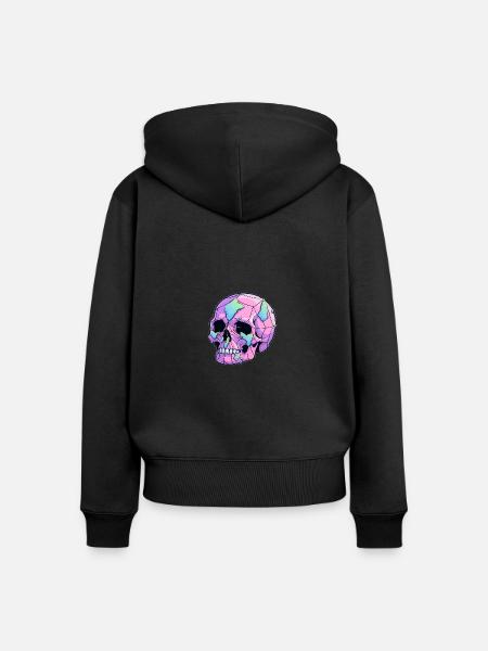 Geheimnisvoller Schädel - Frauen Premium Bio Zip Hoodie - Schwarz