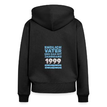with 1999 - Women's Premium Organic Zip Hoodie - black - Back - Julia (174cm)
