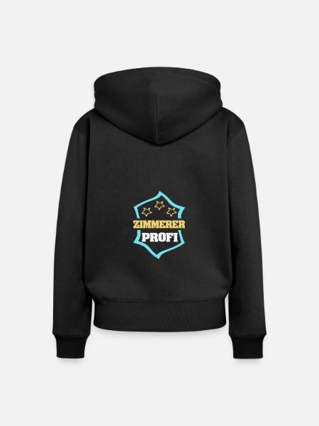Zimmerer als Beruf - Frauen Premium Bio Zip Hoodie - Schwarz