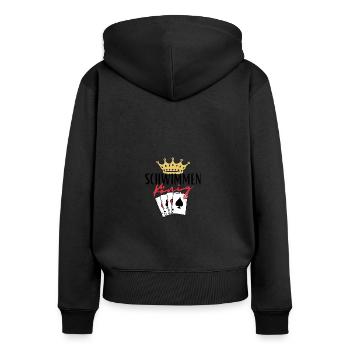 Roi de la natation - Sweat à capuche zippé Premium bio Femme - noir - Dos - Julia (174cm)