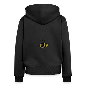 bee - Women's Premium Organic Zip Hoodie - black - Back - Julia (174cm)