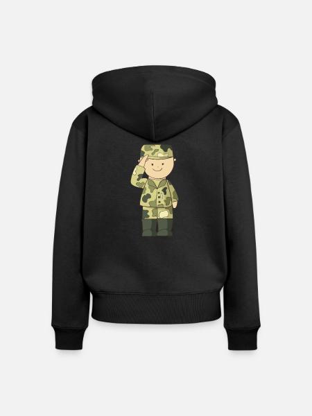 Soldat - Frauen Premium Bio Zip Hoodie - Schwarz