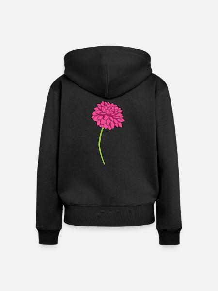 Dahlien - Frauen Premium Bio Zip Hoodie - Schwarz