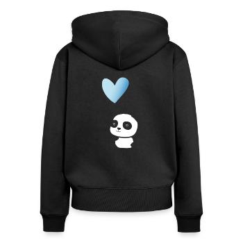 Panda light blue - Women's Premium Organic Zip Hoodie - black - Back - Julia (174cm)