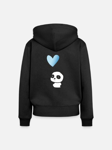 Panda hellblau - Frauen Premium Bio Zip Hoodie -