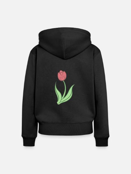Süße Tulpe - Frauen Premium Bio Zip Hoodie - Schwarz