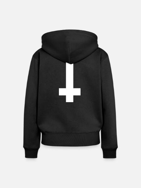 Inverted Cross - Frauen Premium Bio Zip Hoodie - Schwarz