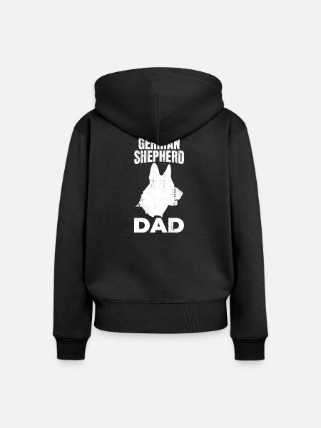German Shepherd Dad - Frauen Premium Bio Zip Hoodie - Schwarz
