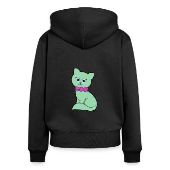 Kitty - Women's Premium Organic Zip Hoodie - black - Back - Julia (174cm)