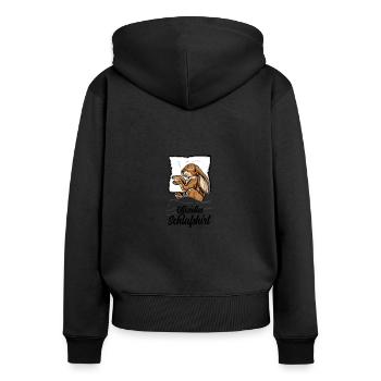 Offizielles Schlafshirt Hase Kaninchen Schlafanzug - Frauen Premium Bio Zip Hoodie - Schwarz - Hinten - Julia (174cm)