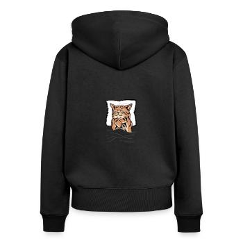 Sleeping Cat Kitten Bed - Women's Premium Organic Zip Hoodie - black - Back - Julia (174cm)