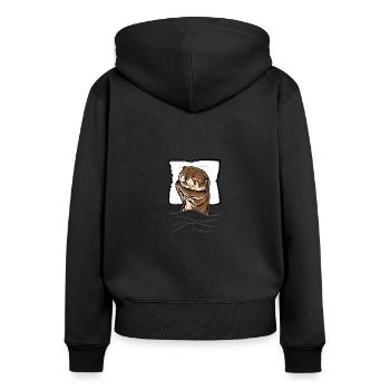 Lit de loutre de mer endormi - Sweat à capuche zippé Premium bio Femme - noir - Dos - Julia (174cm)