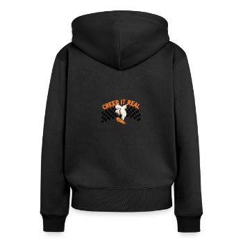 CREEP IT REAL Halloween Ghost - Women's Premium Organic Zip Hoodie - black - Back - Julia (174cm)