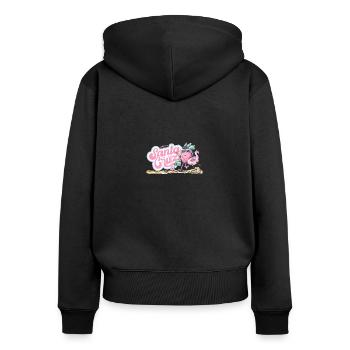 Santa Cruz Californie vintage rétro surfing ville - Sweat à capuche zippé Premium bio Femme - noir - Dos - Julia (174cm)