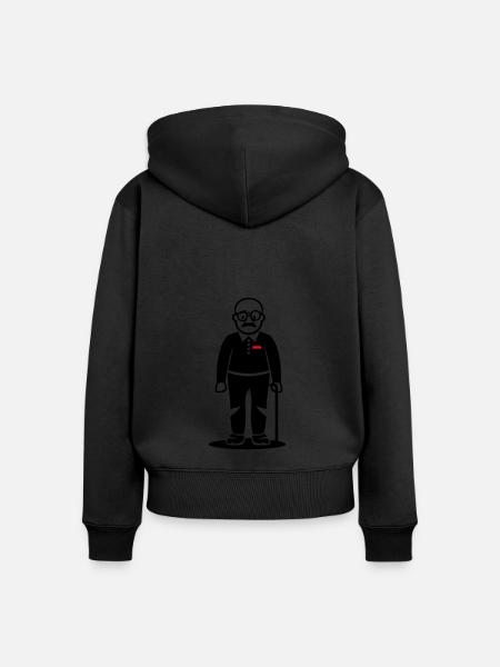 Alter Mann Opa - Frauen Premium Bio Zip Hoodie - Schwarz