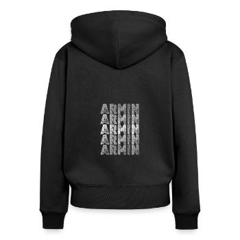 First name Armin - Women's Premium Organic Zip Hoodie - black - Back - Julia (174cm)