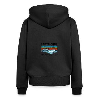 Santa Cruz Californie vintage rétro Surf - Sweat à capuche zippé Premium bio Femme - noir - Dos - Julia (174cm)