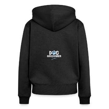 Dog groomer dog grooming Pet Grooming pet groomer - Frauen Premium Bio Zip Hoodie - Schwarz - Hinten - Julia (174cm)
